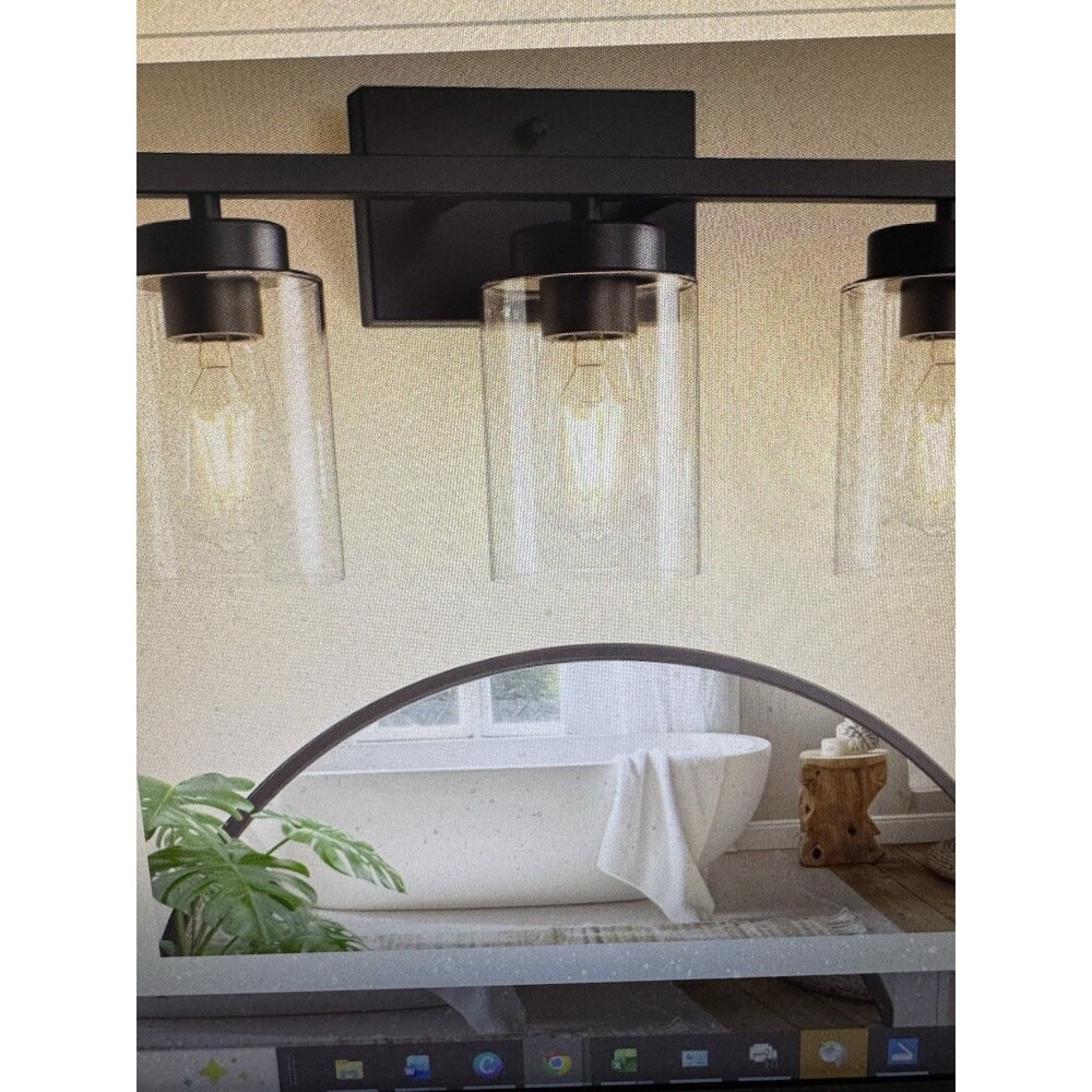 Farmhouse Bathroom Black Vanity Light 1.8 ft 3Light Wall Light Fixture
